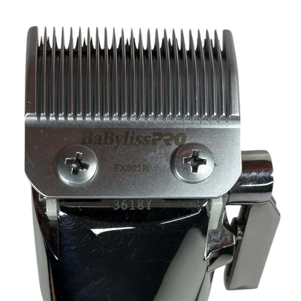 BaBylissPRO FX801R SilverFX Metal Corded Hair Clipper w/ 8-Piece Comb Set Barber